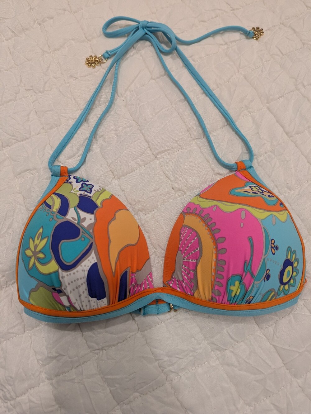 Trina Turk Colourful Padded Swim Top Size 2